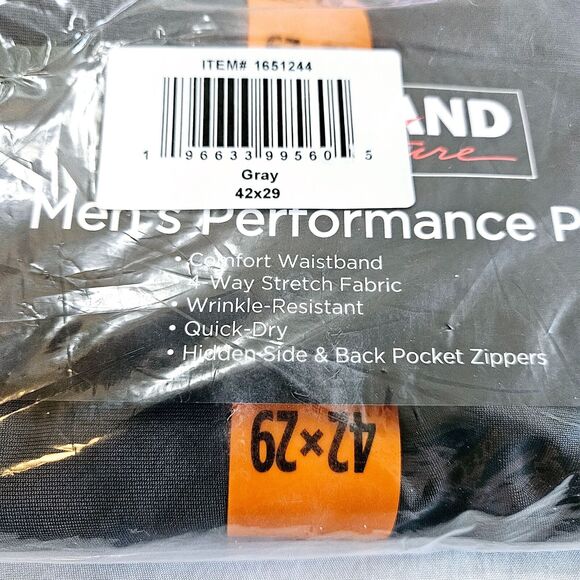 Kirkland Signature Mens Pants Gray Size 42 100% Polyester Performance Stretch - Picture 13 of 13